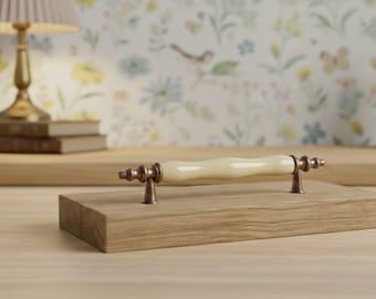 Handgefertigter Porzellanschrankknauf, antikgoldfarbener Schubladengriff, luxuriöse Küchen- und Badezimmerbeschläge, Vintage-Wohnkulturakzent, elegant und langlebig