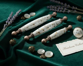 Handgemachter Porzellanschrank Knauf, Antik Gold Blumen Knauf, Shabby Chic Hardware