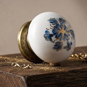 Maniglie per mobili in porcellana fatte a mano, maniglie per cassetti in oro antico, pomelli per mobili vintage