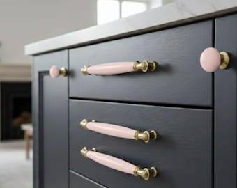 Handgefertigt Porzellan Schrank Knauf, Antikes Gold Pull, Vintage Hardware