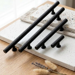 Nowoczesne aluminiowe uchwyty do szafek | Uchwyty do szuflad | Osprzęt kuchenny | Czarno-złoty chrom