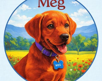 Meg the Red Labrador™ 8" Melamine Children’s Dinner Plate