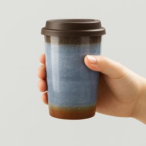 Ceramic Gradient Travel Mug with Lid – Modern Simplicity Meets Timeless Craft