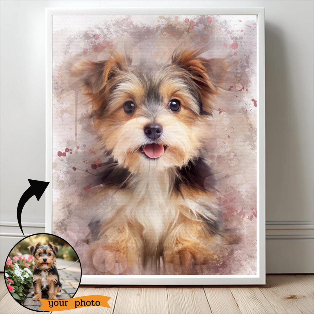 Personalized Digital Pet Portrait From Photo | Custom Dog & Cat ...