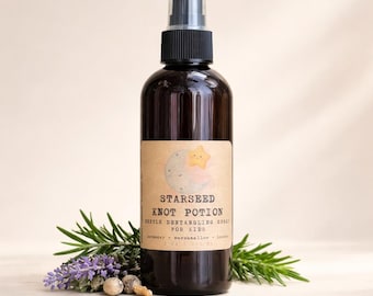 Natural Hair Detangler Spray for Kids + Adults |Leave-In Conditioner for Knots, Tangles + Frizz |Lightweight Botanical Hair Mist