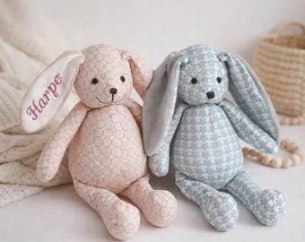 Personalized Bunny Plush, Embroidered Name, Baby Shower Gift