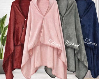Personalized Flannel Throw Blanket, Custom Name, Cozy Gift