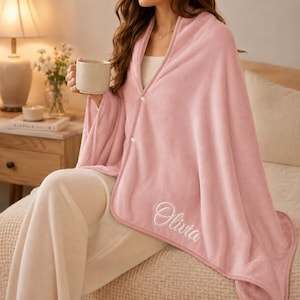 Personalized Flannel Throw Blanket, Custom Name, Cozy Gift