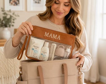 Personalized Clear Toiletry Bag, Custom Embroidered Makeup Pouch, Travel Organizer
