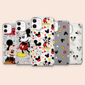 Capa para celular do Mickey Mouse, estilo desenho animado da Disney, para iPhone 17 Pro, 16, 15, 14, 13, 12, Samsung S25, S24, S23, S22, A16, A56, A55, Pixel 10, 9 Pro.