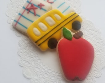 Mini Back to School Cookies - 2 1/2 Dozen Mini Cookies - Teacher Gift