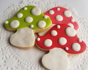 Toadstool Cookies - 6 Large Cookies - Gift Bag or Favors