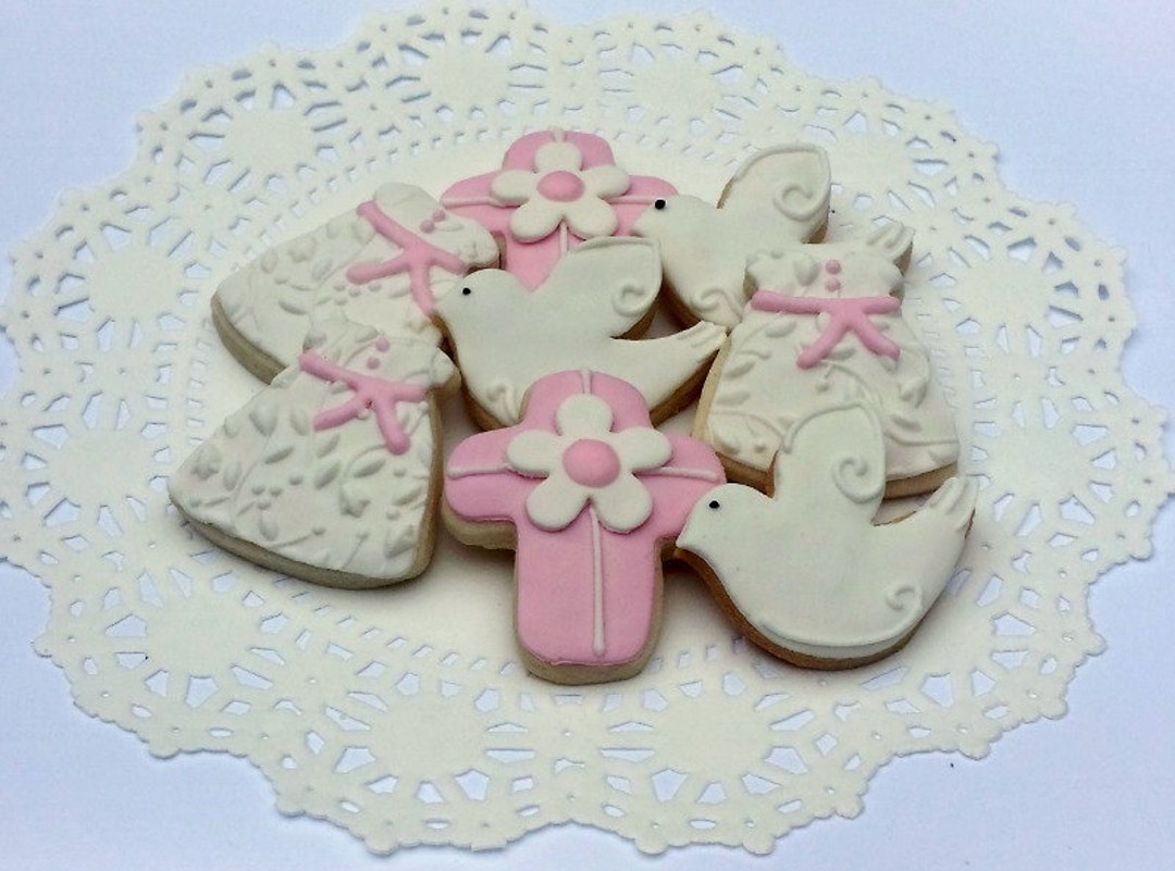Mini Baptism Sugar Cookies Baby Girl 2 1/2 Dozen Mini Etsy