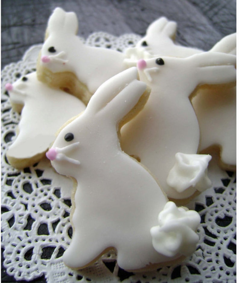 Bitty Easter Bunny Sugar Cookies Mini Bites 3 Dozen Minis PLEASE Read Entire Item Description For Important Shipping Information image 2