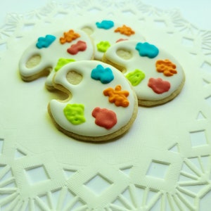 Mini Artist Palette Sugar Cookies - 2 1/2 Dozen Mini Cookies - Painting Party