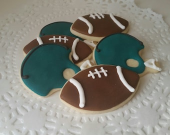 Mini Football Cookies - Mini Bites - 2 1/2 Dozen Mini Cookies