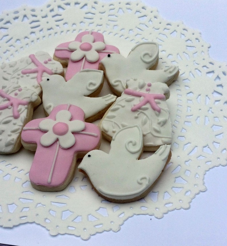Mini Baptism Sugar Cookies Baby Girl 2 1/2 Dozen Mini Etsy