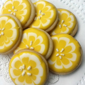 Mini Lemon Slice Decorated Sugar Cookies 3 Dozen Mini Cookies Summer Cookies Fruit Cookies image 2