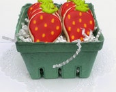 Berry Basket of Strawberry Sugar Cookies - 1 dozen cookies