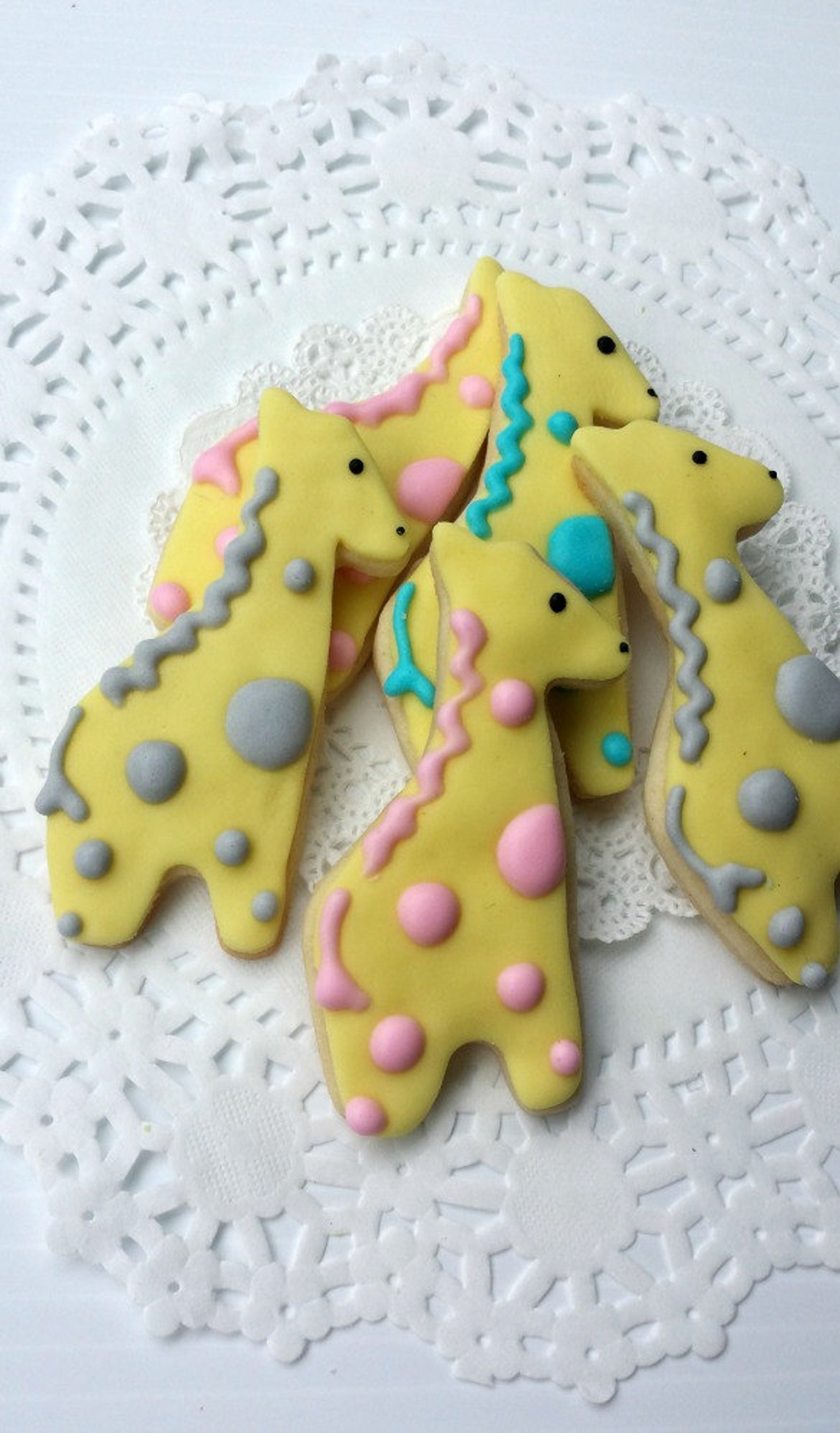Mini Giraffe Sugar Cookies Baby Shower Cookies 2 1/2 Dozen Etsy
