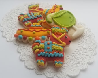 Mini Cinco de Mayo Cookies - 2 1/2 Dozen Mini Cookies - Mexican Fiesta Cookies