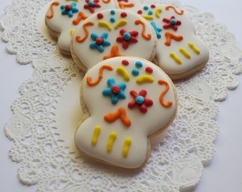 Mini Day of the Dead Sugar Skull Cookies - Halloween Cookies - 2 Dozen