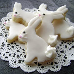 Bitty Easter Bunny Sugar Cookies Mini Bites 3 Dozen Minis PLEASE Read Entire Item Description For Important Shipping Information image 1