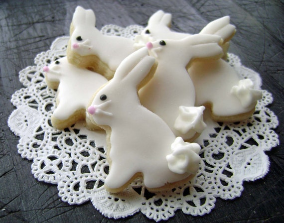 Bitty Easter Bunny Sugar Cookies - One Bite - 3 Dozen Minis - PLEASE Read Entire Item Description For Important Shipping Information