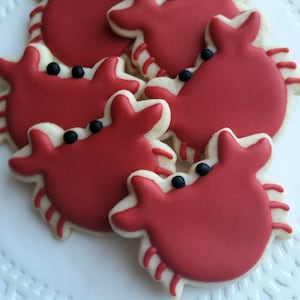 Little Crab Sugar Cookies - Mini Bites - 2 1/2 Dozen Mini Cookies - Nautical Cookies - Beach Cookies