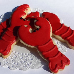 Little Lobster Sugar Cookies - Mini Bites - 2 1/2 Dozen Mini Cookies