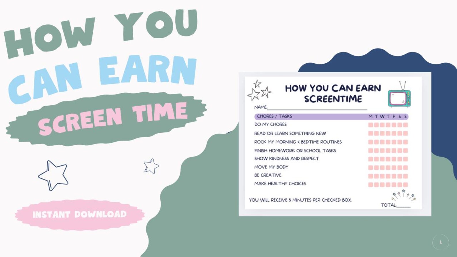 Printable Screen Time Chart | Fun Reward System for Digital Device Time ...