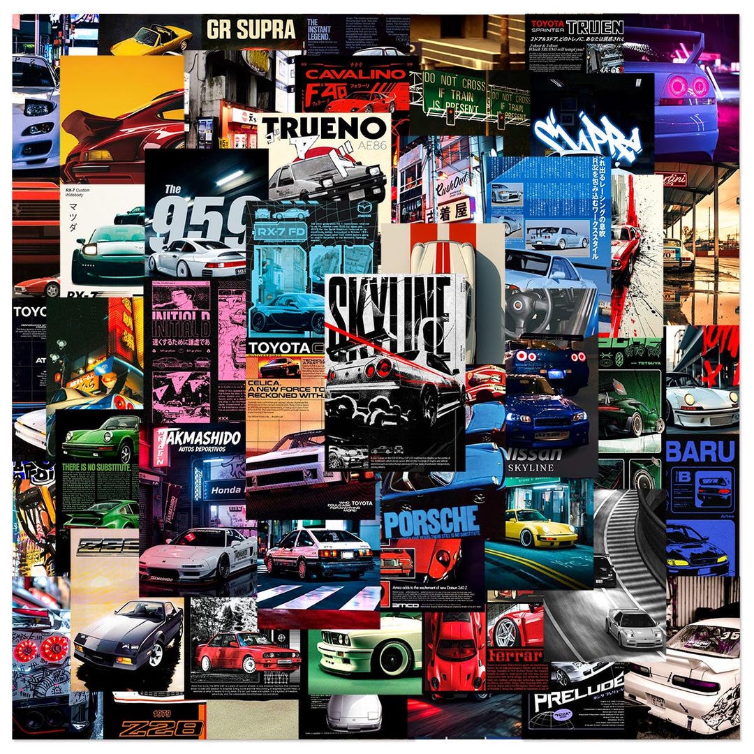 Spodrts Sticker 50PCS Inspired by Car Racing Stickers, Sports Car. High-quality Vinyl ...