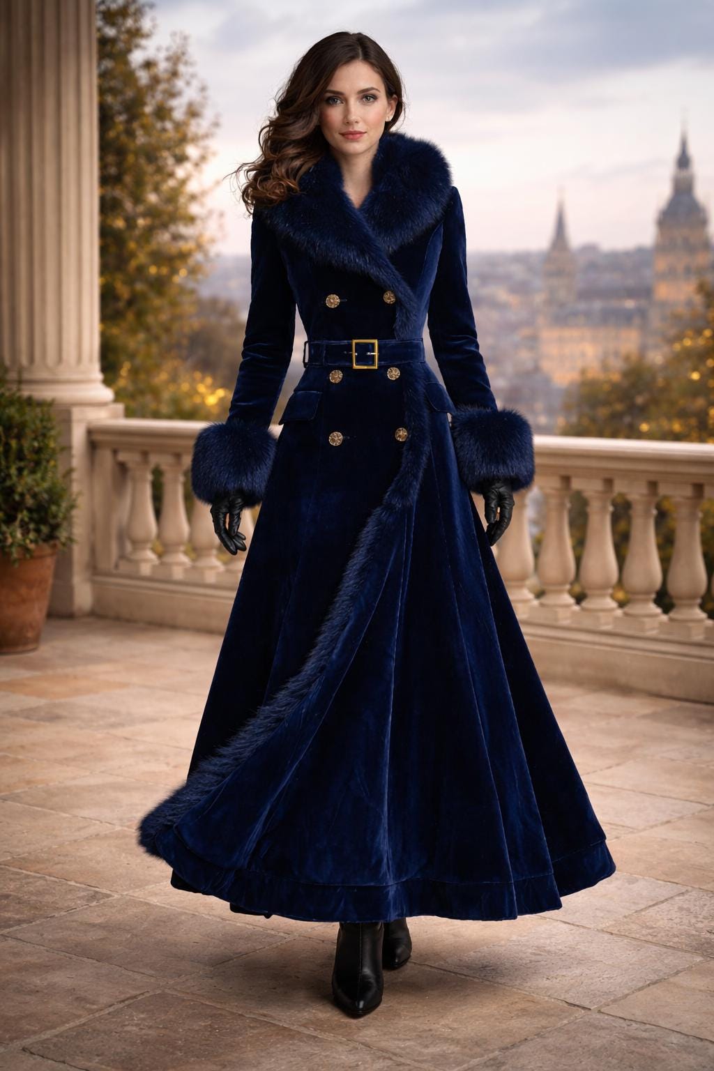 Blue Velvet Fur Coat for Women - Etsy
