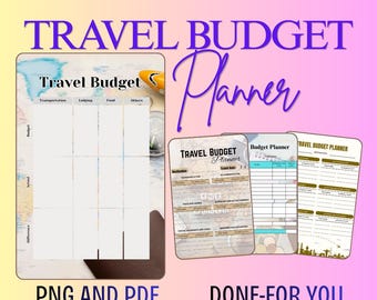 Travel Budget Planner | Vacation Expense Tracker (PDF PNG Download)