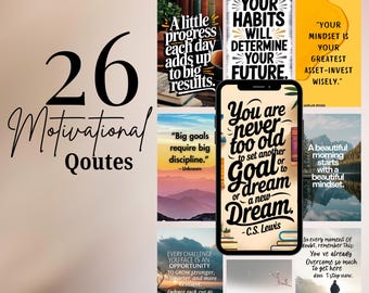 26 Motivational Quotes Printables | Minimalist Quote Prints | PDF & PNG | Instant Download