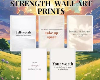 Arte de parede com afirmações positivas: autoestima e força interior - Conjunto para imprimir - PDF PNG