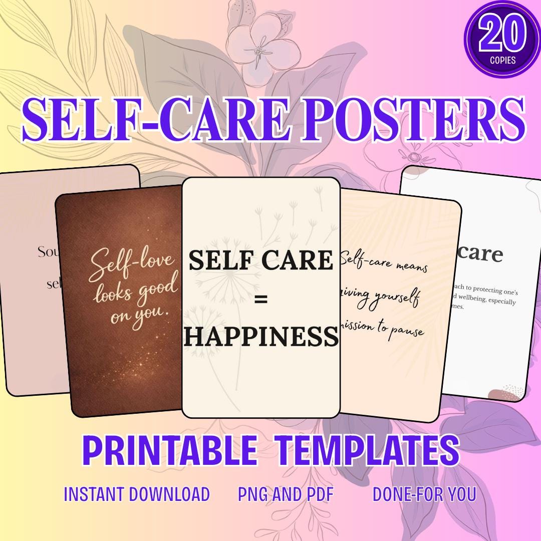 Mental Health Affirmation Posters - Self Care Printable Decor - PDF PNG ...