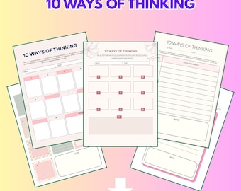 Positive Thinking Printable Poster, Mindset Growth Chart (PDF PNG) - Instant Download
