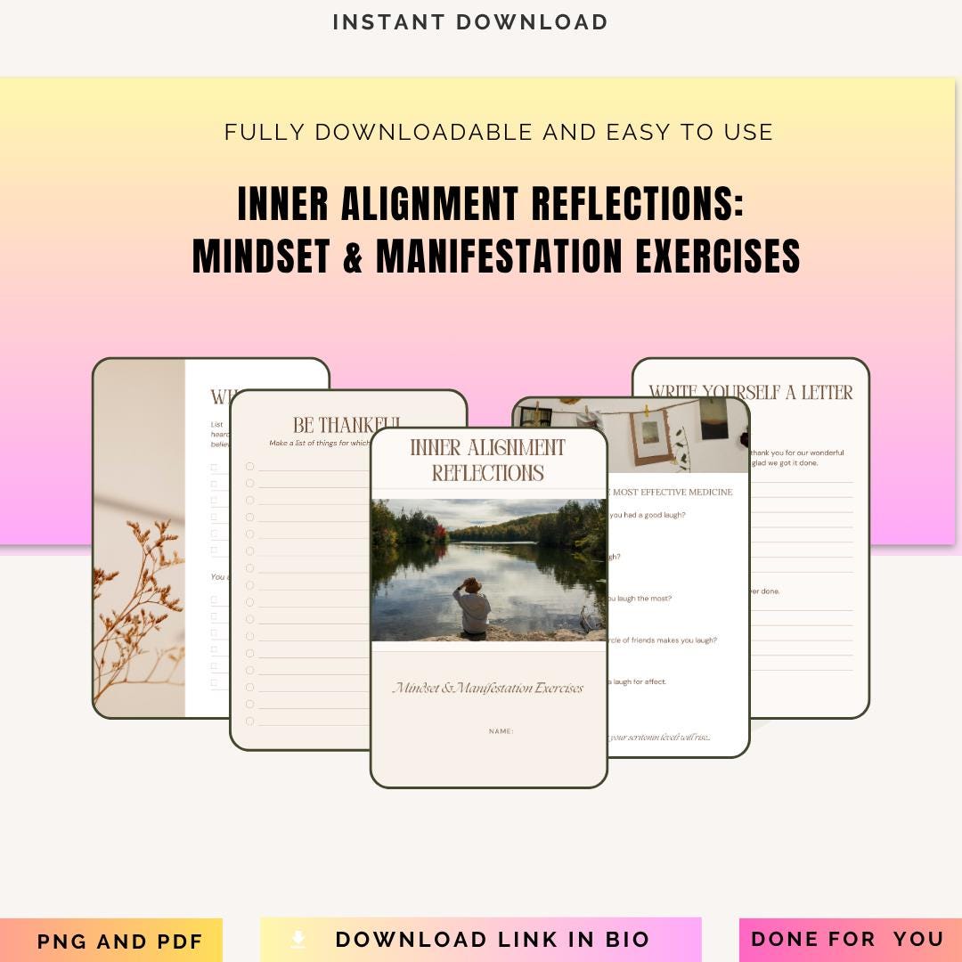 Inner Alignment Method Inner Alignment Reflection Workbook - Guided Mindset Prompts - PDF PNG ...