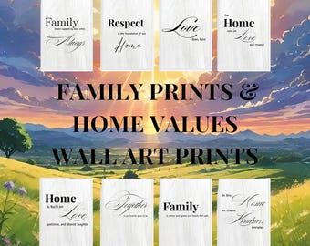 Impressões com citações inspiradoras sobre família: Decoração de parede inspiradora (PDF e PNG para impressão)