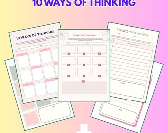 Motivational Mindset Wall Art Set: 10 Positive Thinking Prints - PDF PNG - Instant digital download