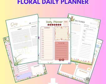 Daily Planner Printable: Floral Task Organizer (PDF & PNG Download)