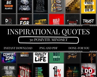 30 Inspirational Quotes Printables  | Minimalist Quote Prints | PDF & PNG | Instant Download