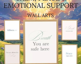 Conjunto de Arte de Parede com Afirmações Positivas - Calma, Paz e Apoio Emocional - PDF PNG