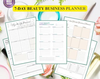 Salon Planner Printable: Beauty Appointment & Task Tracker - Digital Download - PDF PNG