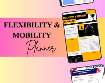 Stretching Routine Tracker - Flexibility & Mobility Wellness Planner - PDF PNG