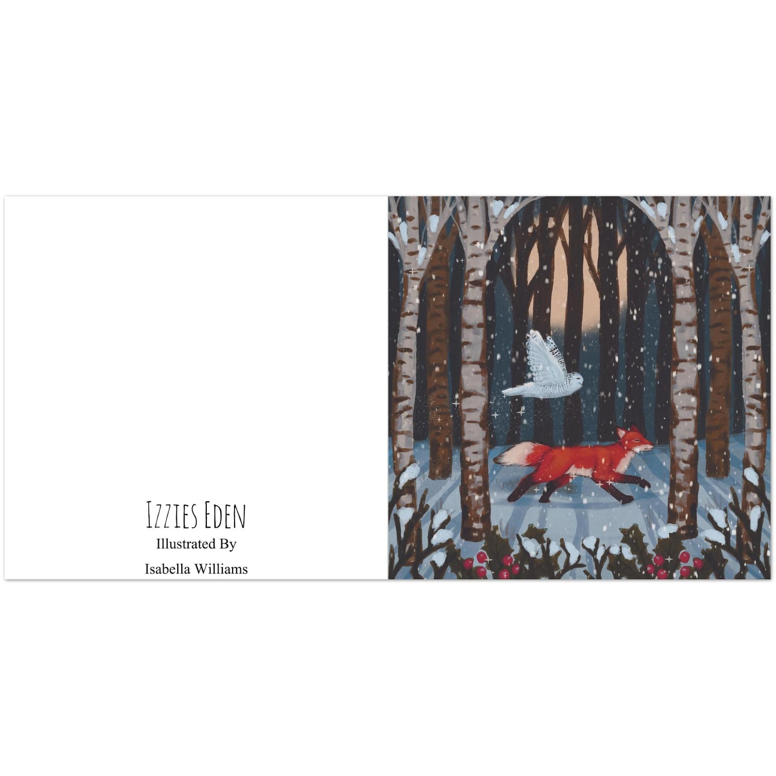 Whimsical Fox and Snowy Owl Holiday Cards - Unique Winter Forest ...