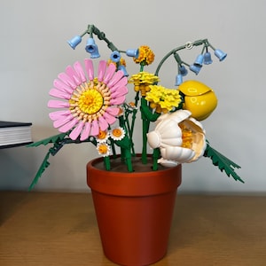 3D Printed Botanical Flower Pot Display Medium -  Brick botanicals for sets like Petite Sunny Bouquet (12 Stem)