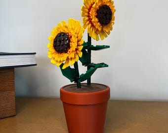 3D Printed Pot Planter Display - Brick-inspired for small flower sets (2-4 Stems)