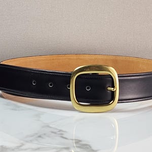 Coach Black Leather Belt Women Gold Buckle - Etsy